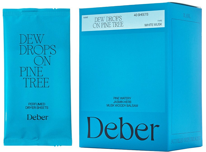 디베르 퍼퓸 건조기 시트 섬유유연제 화이트 머스크 본품, 40개입, 1개