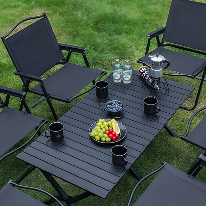 야외 접이식 테이블 캠핑 피크닉 홈 사용 다용도 테이블, 블랙