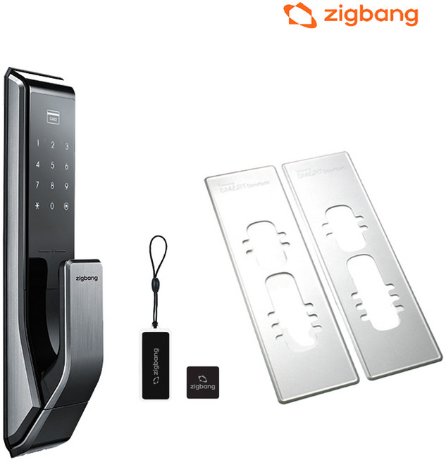 직방 푸시풀 핸들 도어록 SHS-P710, SHS-P710+보강판, 고객직접설치
