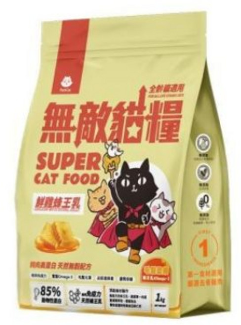 PARCKAT 無敵鐵金剛超級貓糧 鮮雞味, 1kg, 1個, 鮮雞蜂王乳