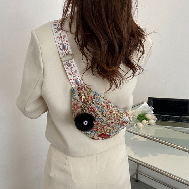 [지아네세탁소] 플라워슬링백 힙색 크로스백 데일리 여성가방