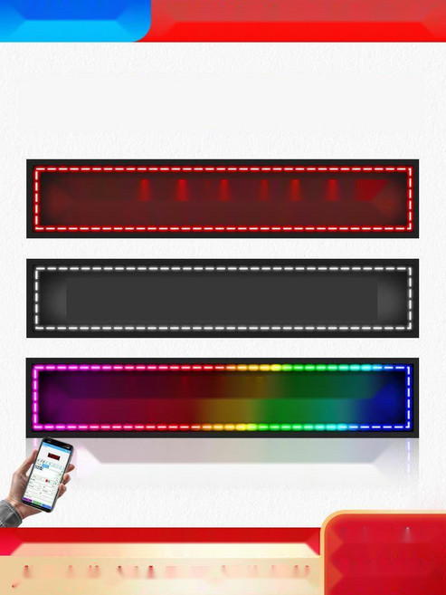 상가 건물 외벽 광고용 대형 스크린 옥외용 LED 전광판, 2. 화이트폰트평생, 범용, 41x297cm