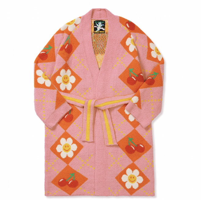 위글위글 홈웨어 수면 가운 라운지 로브 Smile Cherry Argyle 1개