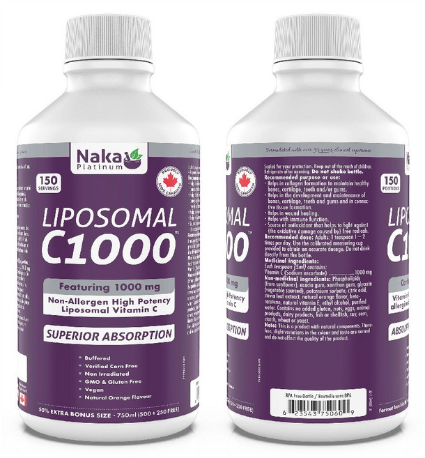 리포좀 리포조말 비타민 C 효능 나카 리포좀 액상 비타민C 1000mg 600ml, 1개, 650ml