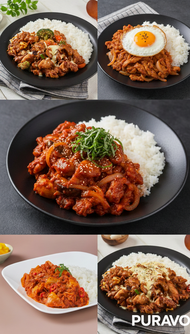 푸라보 초간편 맛집 덮밥소스 제육+치즈핫치킨+참치김치+쭈꾸미불고기+안동찜닭 덮밥PRO3.0, 190g, 20개