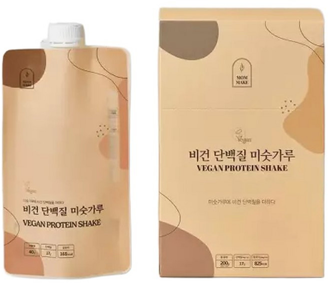 맘메이크 비건 단백질 미숫가루 프로틴 쉐이크 40g 5개 아침 식사 대용