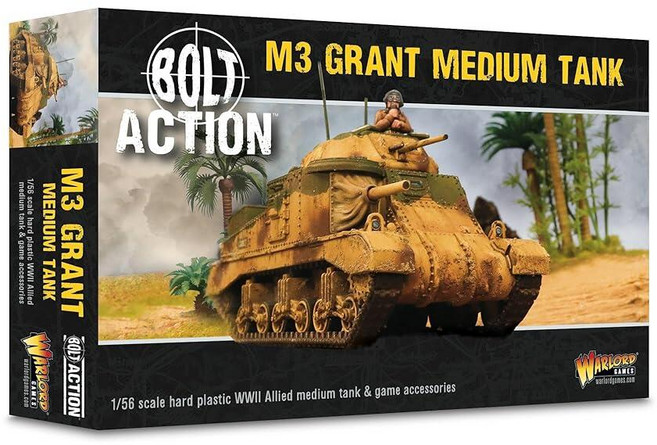Wargames Delivered - Warlord Games M3 그랜트 미디엄 탱크 1/56 스케일 영국 WWII 모델 키트 포함 볼트 액션 및 Achtung Panze, Wargames Delivered - Warlord G