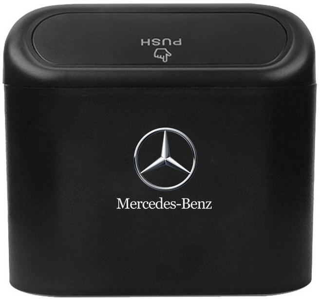 메르세데스 B/C/E 클래스 A C200L GLC GLK CLA GLA 제품용 뚜껑 걸이식 자동차 쓰레기통 인테리어 액세서리 1, 1PCS, For Mercedes Benz, 1개