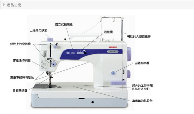 Janome 車樂美 1600P 桌上型高速工業平車直線縫紉機
