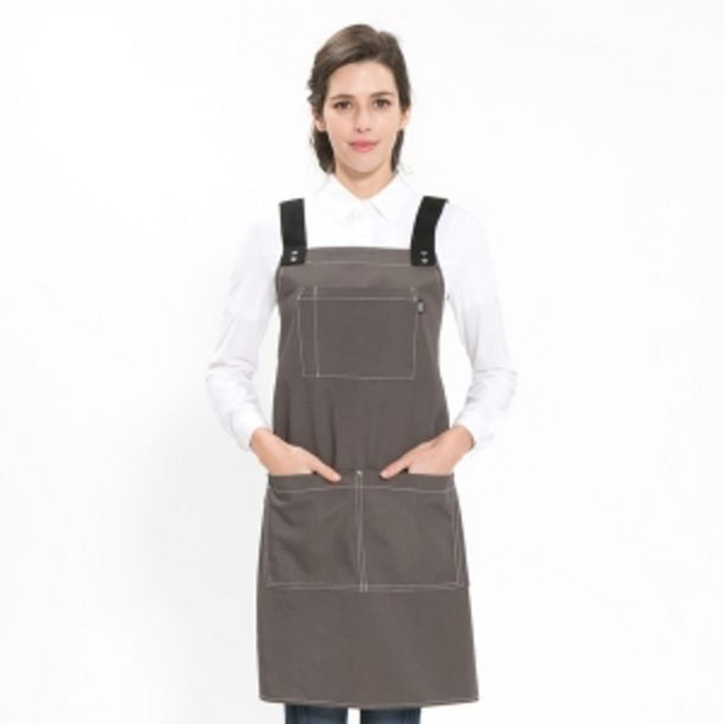 H형 단색 앞치마 다크카키 요리 주방 미술 공방 화방, 1개