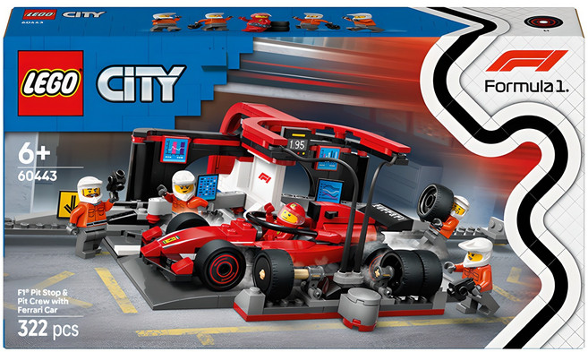 레고 시티 60443 F1 페라리 피트 스탑과 크루 세트, 1세트, 혼합색상