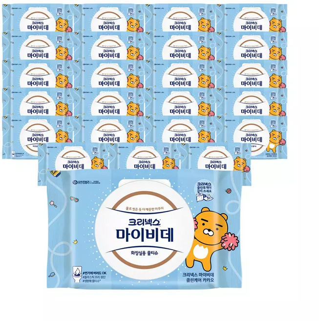 카카오 크리넥스 마이비데 클린케어 카카오 캡 40매 24개임 루고, 24개