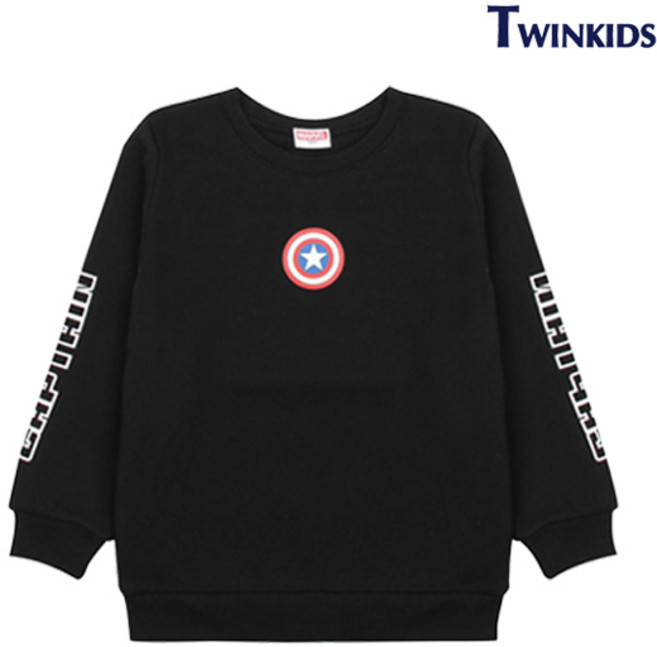 [트윈키즈] 마블레터링 맨투맨(T8WM9T10_BK)