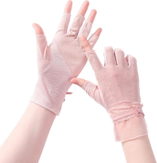 기쁘미네 자외선 차단 레이스 여성 등산 운전장갑