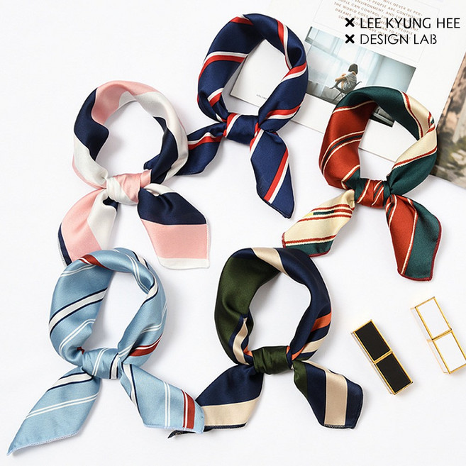 목손수건 쁘띠 사각 스카프 65종 면 미니 실크 여성