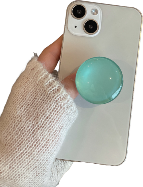 젤리질감 다색상 에어팝 핸드폰그립 스마트폰스탠드, 1개, 남색