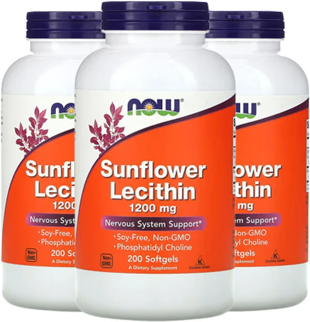 나우푸드 해바라기 레시틴 1 200mg 소프트젤 200정, 3개 - 쿠팡