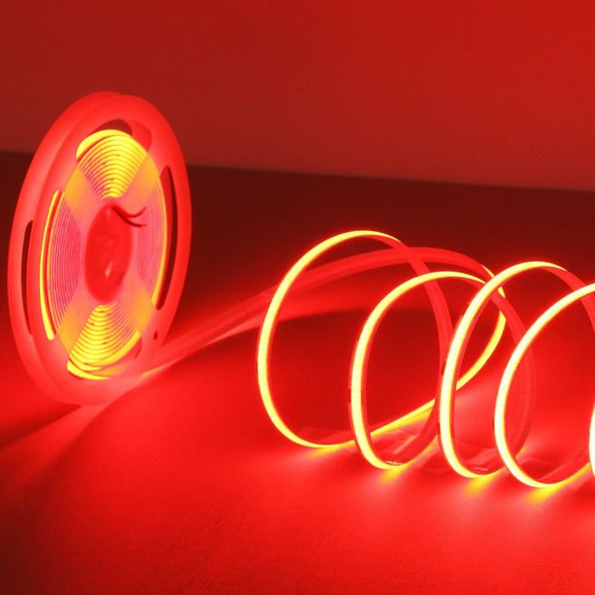 LED바 COB 플렉시블 DC 12V 스트립 면발광 줄조명 1롤 5M, 레드, 1개