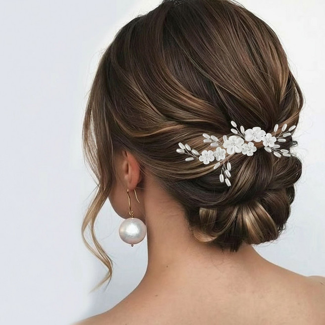 YIEUN 스몰플라워웨딩헤어핀 올림머리 웨딩 드레스 신부 혼주 웨딩헤어핀