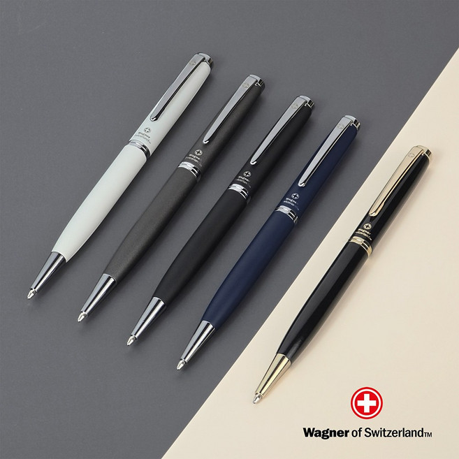 [NEW 신제품] 스위스와그너 선물용 고급 이니셜 각인 볼펜 브랜드 명품 펜 / 헤리티지(HERITAGE), 1개, 매트 블랙