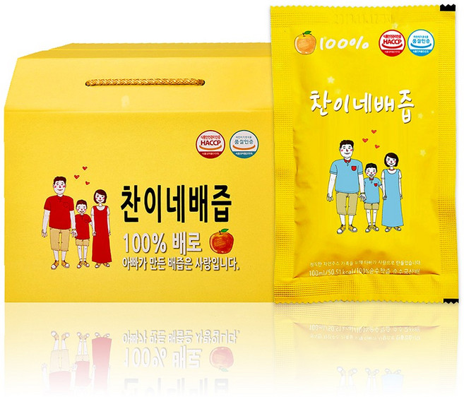 [찬이네과수원] 배즙 착즙주스 아기배즙 어린이배즙 100ml 30포 1박스, 30개