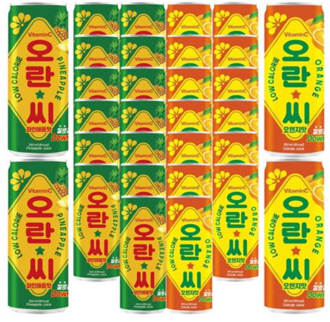 오란씨 오렌지 파인애플 250ml 30캔씩 총 60개입