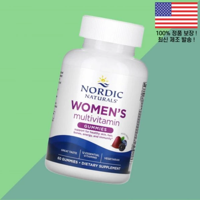 노르딕 내추럴 우먼 여성 여자 종합비타민 멀티비타민 젤리 구미 믹스 베리 60정 Nordic Naturals, 노르딕 내추럴 우먼 여성 여자 종합비타민 멀티비타민 젤, 1개 - 쿠팡