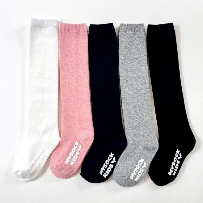 마이싹 아동용 포니 무지 오버니삭스 3켤레