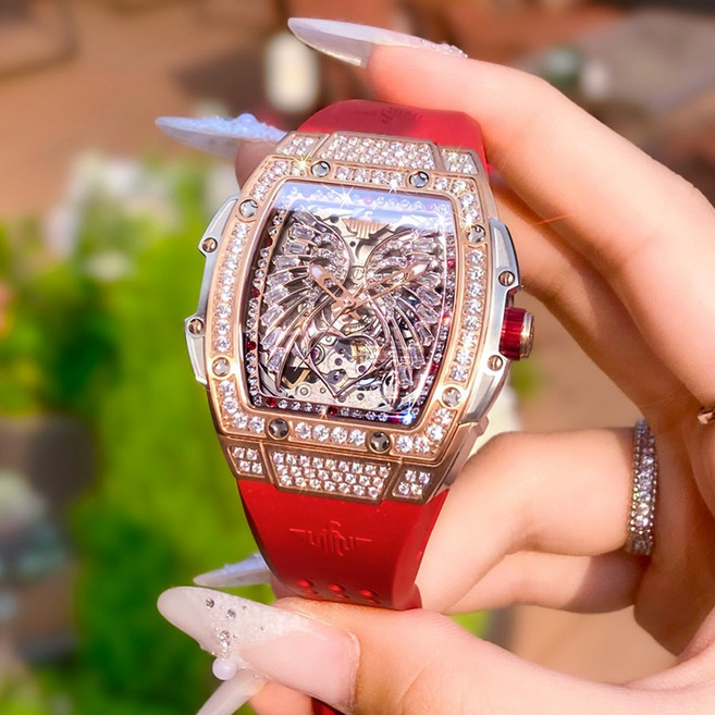 OUPINKE 여성시계 기계식 오토매틱 럭셔리 명품 워터프루프 야광 실리카겔