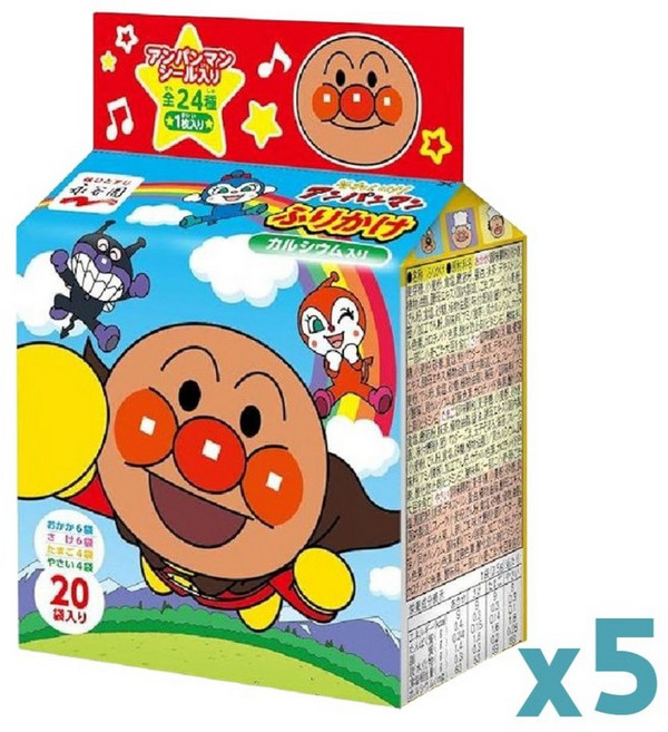 나가타니엔 오차즈케 저염 후리카케 20봉입 x 5개 (호빵맨 어묵 포함), 1개