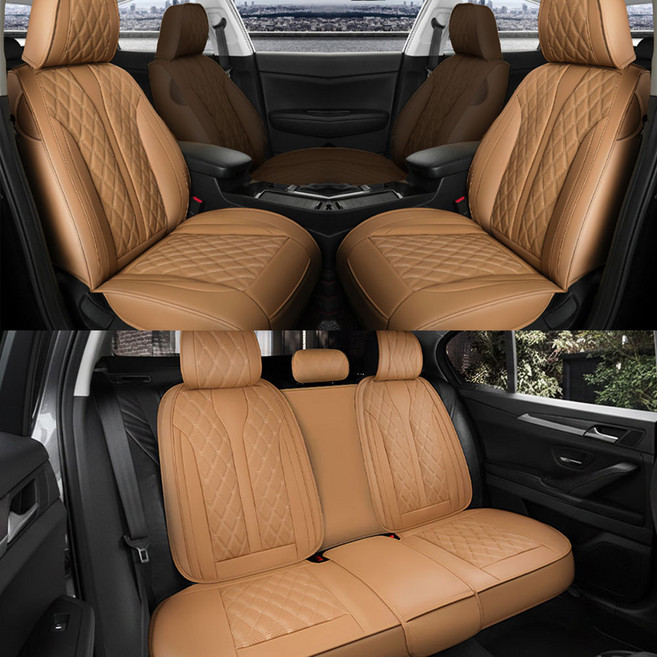 제니븐 자동차 시트커버 차량용 방석 카 보호매트 가죽 교체 차 SF-671 풀세트, 1세트, 새들브라운