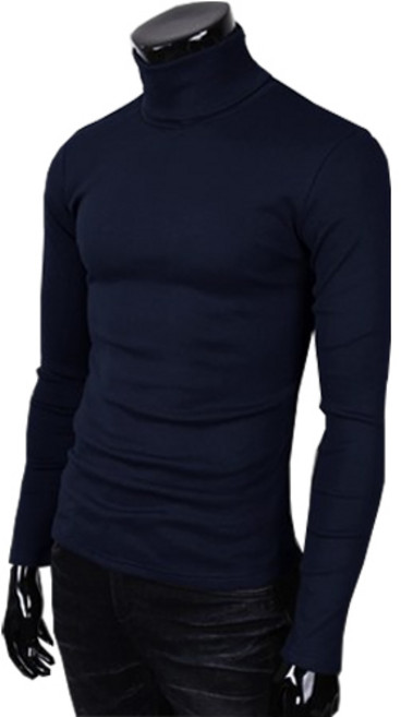 [뉴센] 늘어남 없는 목폴라티 면 스판 남자 목폴라 긴팔 목티