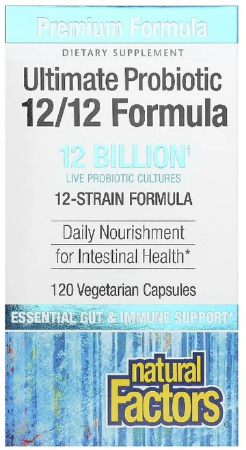 네츄럴팩터스 얼티밋 프로바이오틱 12/12 포뮬러 120억CFU 베지캡슐 120정, 1개 - 쿠팡