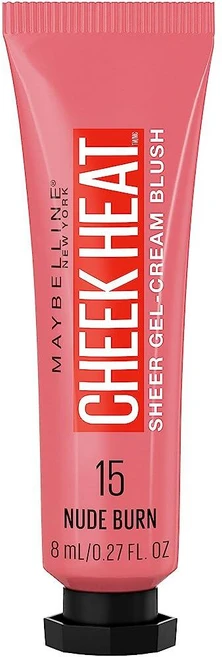 MAYBELLINE 메이블린 치크 히트 젤-크림 블러쉬 메이크업 가벼운 숨쉬는 느낌 자연스러운 색감 촉촉한 마무리 오일 프리 로즈 플러시 1개, 15 누드 번 - 쿠팡