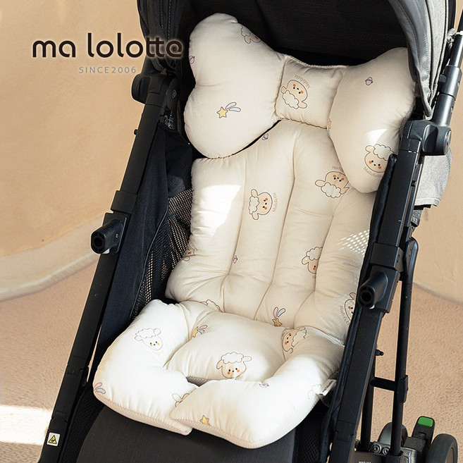 마롤로뜨 유모차 라이너 면 모달 신생아 카시트 쿠션 통통 양면 쿨시트, 1개, 양양이_유모차 라이너