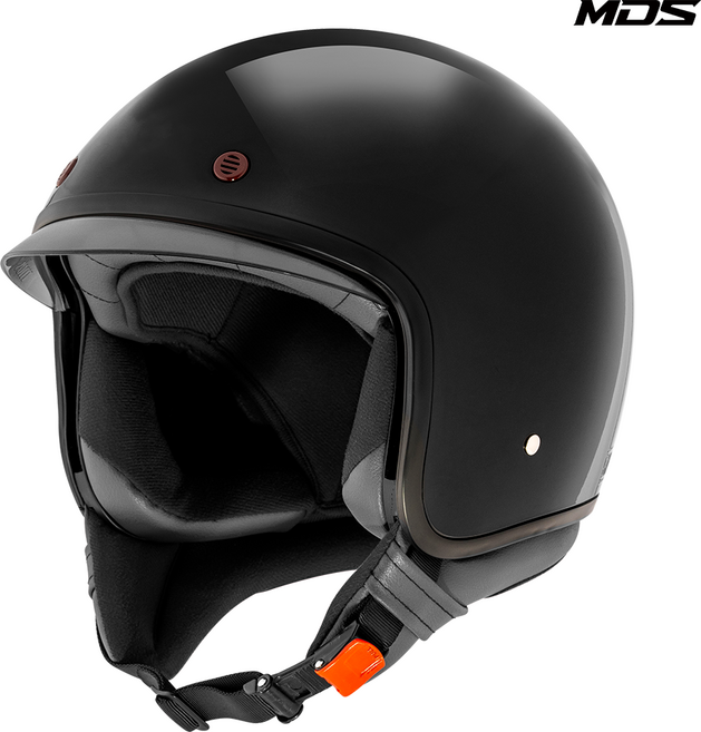 오토바이 스쿠터 배달 슈퍼커브 헬멧 MDS 매그넘 하프 오픈페이스 경량 KC인증 단색, 플레인 글로스 블랙