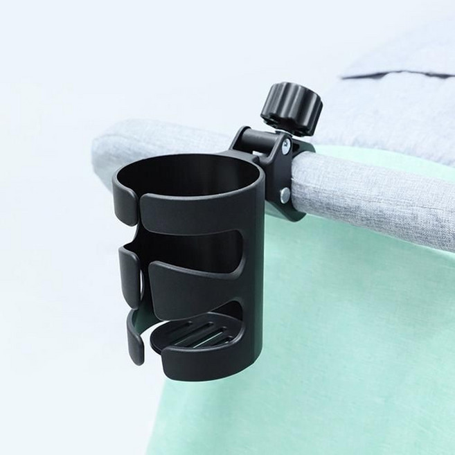 간단설치 다용도 유모차 컵홀더 360도 회전, 360도 회전 유모차 컵홀더 H1