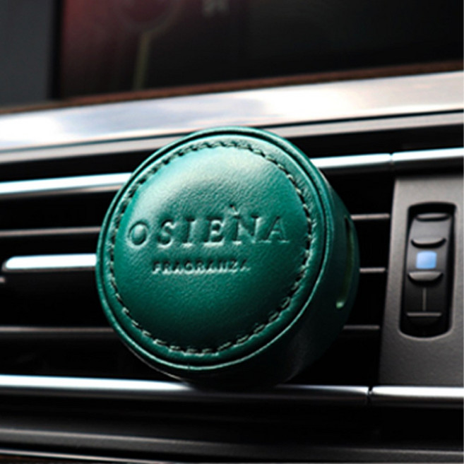 차량용 방향제 고급형 가죽 커버 자동차 디퓨저 송풍구형 | 오시에나, 스위트 코코넛/가죽커버(옐로우), 1개