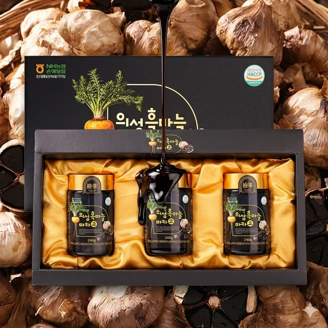 의성 흑마늘 마카고 진액 고농축 엑기스 블랙마카, 3개, 240g