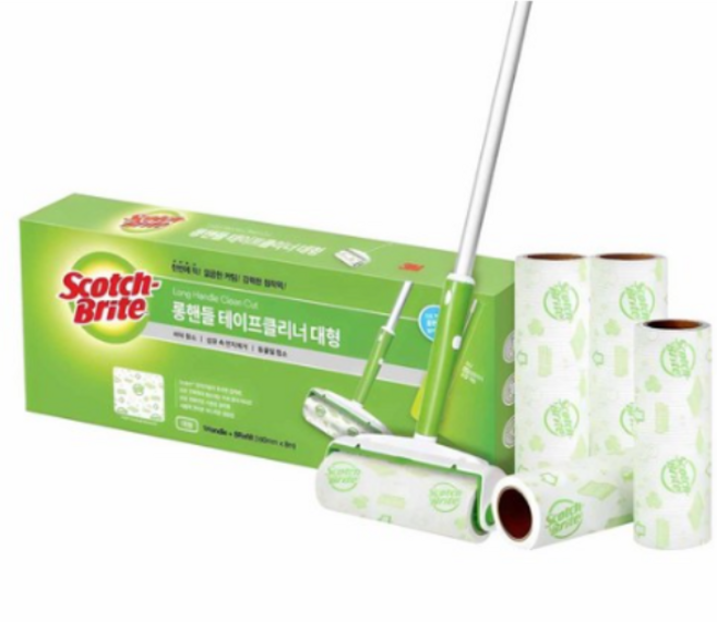 3M 대형 롱핸들 테이프클리너 세트 롱핸들+리필5개, 1개