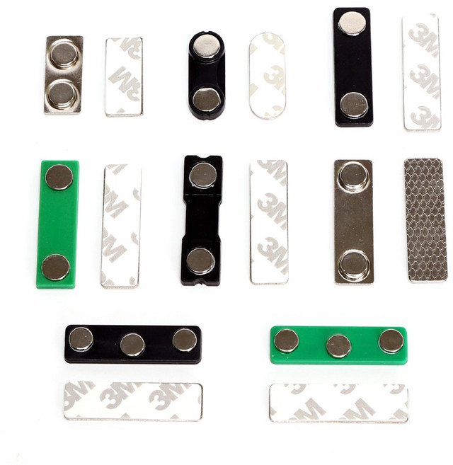 비전 명찰 자석 2구 3구 우레탄창 캠핑 고정, 03. 2구 [46 x 13]스틸, 1개