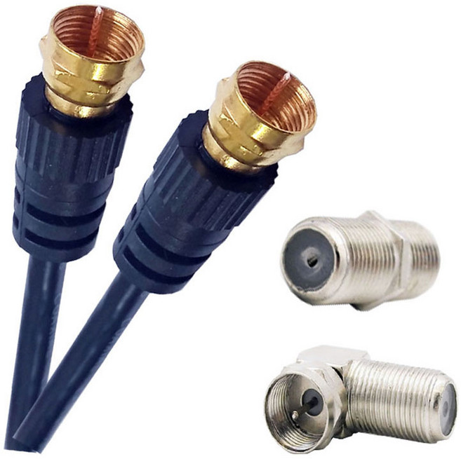 TV 연결 연장 안테나 동축 RF 케이블 잭, 안테나연결꺽인잭, 1개