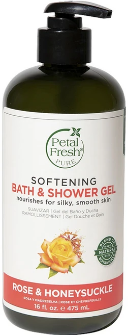 페탈프레쉬 소프트닝 배스 & 샤워 젤 로즈 & 허니서클, 1개, 475ml - 쿠팡