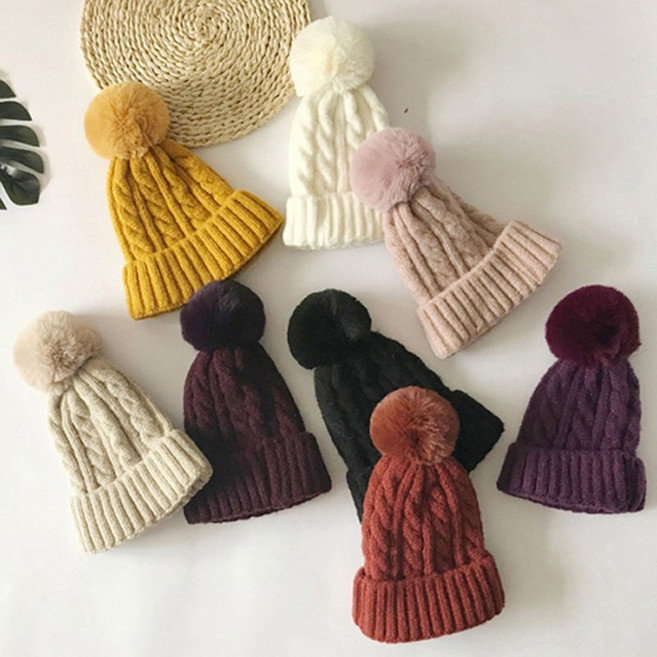 [앙디] 비니 폼니트리 (J065)_(털모자 겨울모자 아동모자 귀달이모자 비니모자 남아모자 여아모자 유아모자 아기모자)