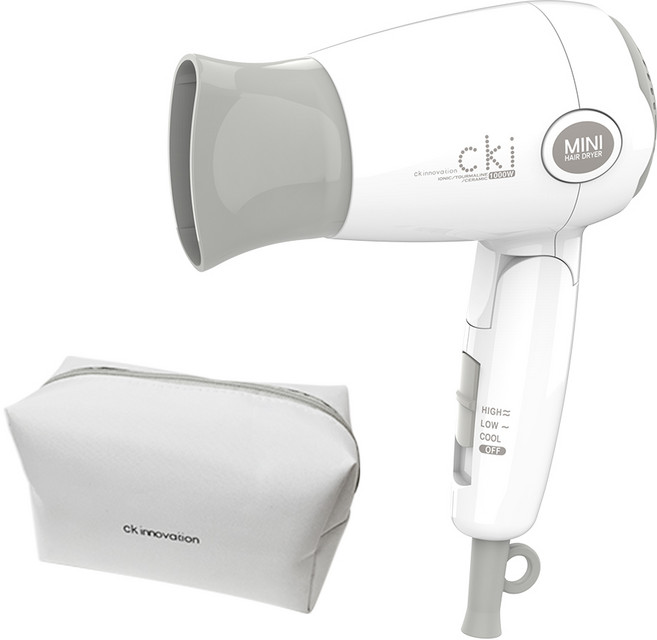 CKI 접이식 헤어 드라이어 1000W, CKI-D101+파우치, CKI-D101+파우치