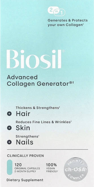 건강챙기세요 Biosil Advanced Collagen Generator® 오리지널 캡슐 120정 백살까지오래오래, BiosilAdvancedCollagenGenerato, 1개 - 쿠팡