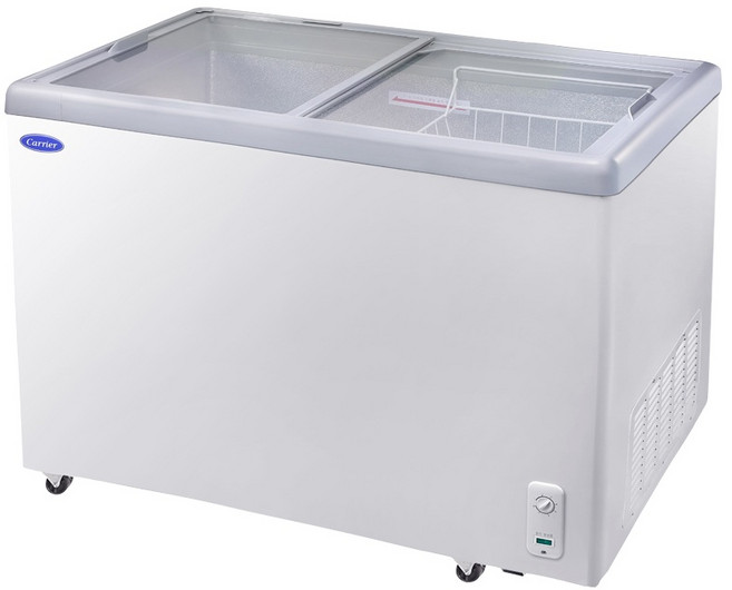 캐리어 저소음 다목적 유리도어 냉동고, White, Csdhd301WA