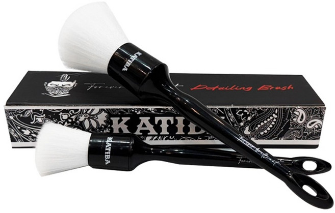 카티바 디테일링 브러쉬 2종 세트 실내 실외 세차, 화이트, 1개