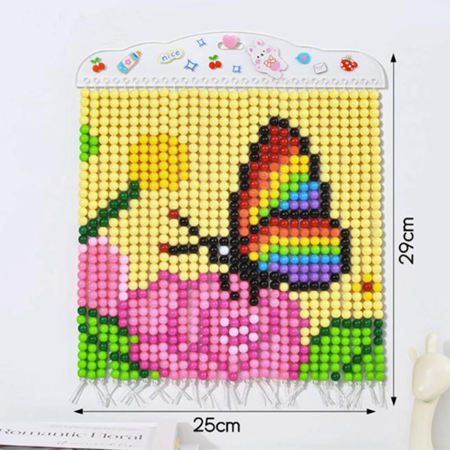 리빙릿 DIY 비즈발 만들기 키트 컬러 구슬 커튼 도안 공예 세트, 1세트, 꽃과 나비