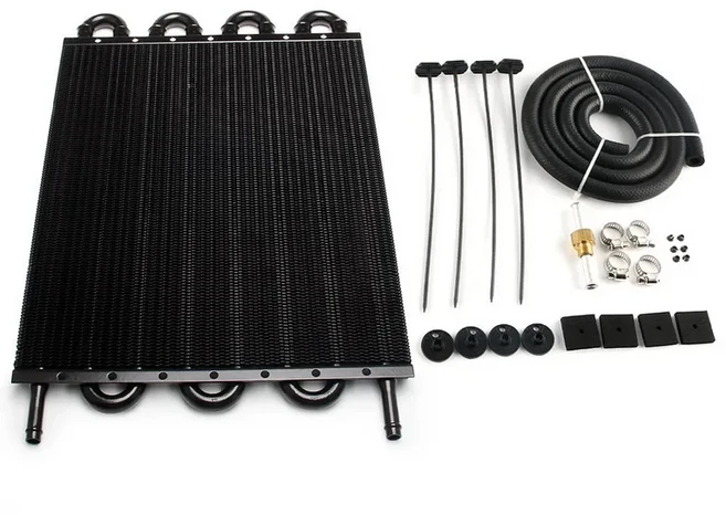 2열 10열 범용 리모트 트랜스미션 오일 쿨러 자동/수동 라디에이터 컨버터 알루미늄 키트